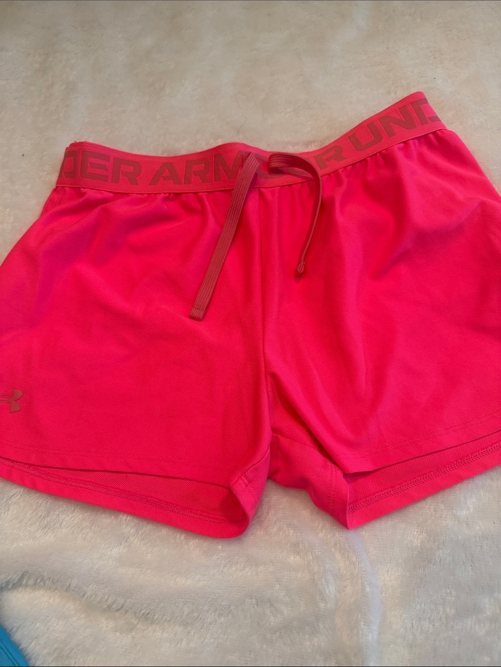 Under Armour Girls' Athletic Shorts in Hot Pink, Teal, and Royal Blue sz YLg - Picture 4 of 9